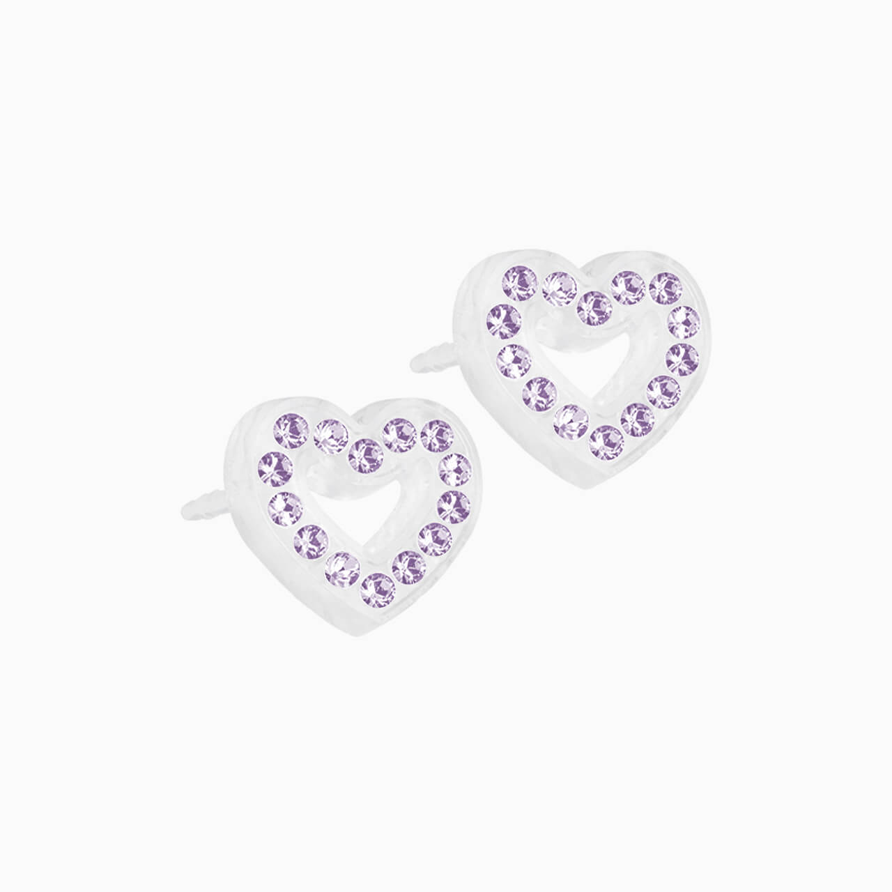 Medical Plastic 10mm Brilliance Heart Earrings