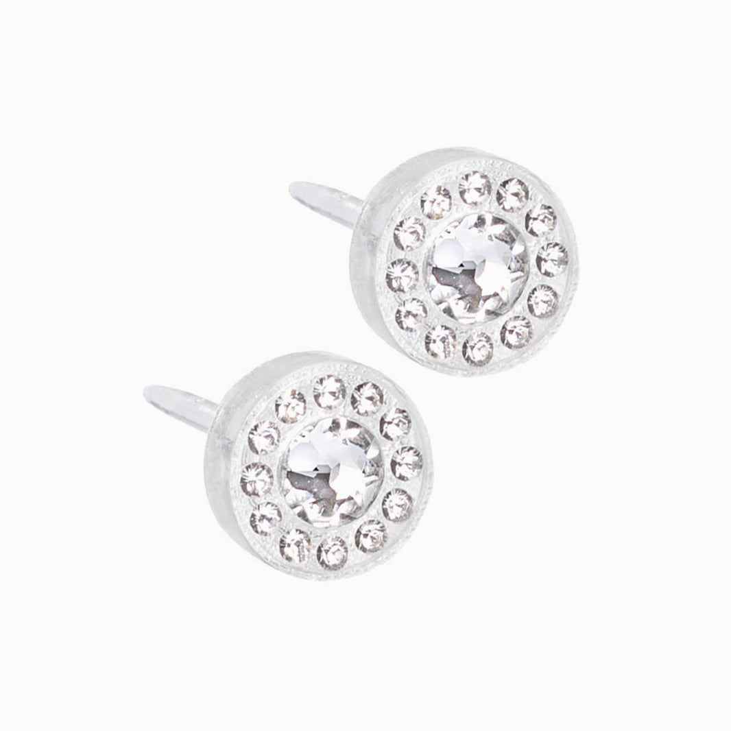 Medical Plastic 6mm Brilliance Halo Earrings