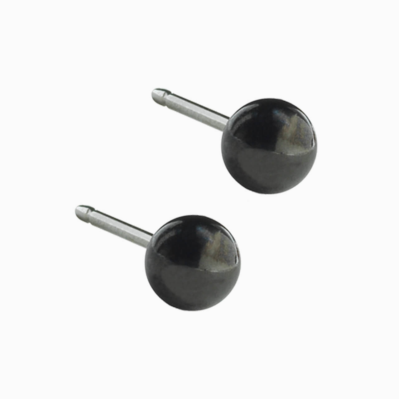 Black Titanium Ball Earrings