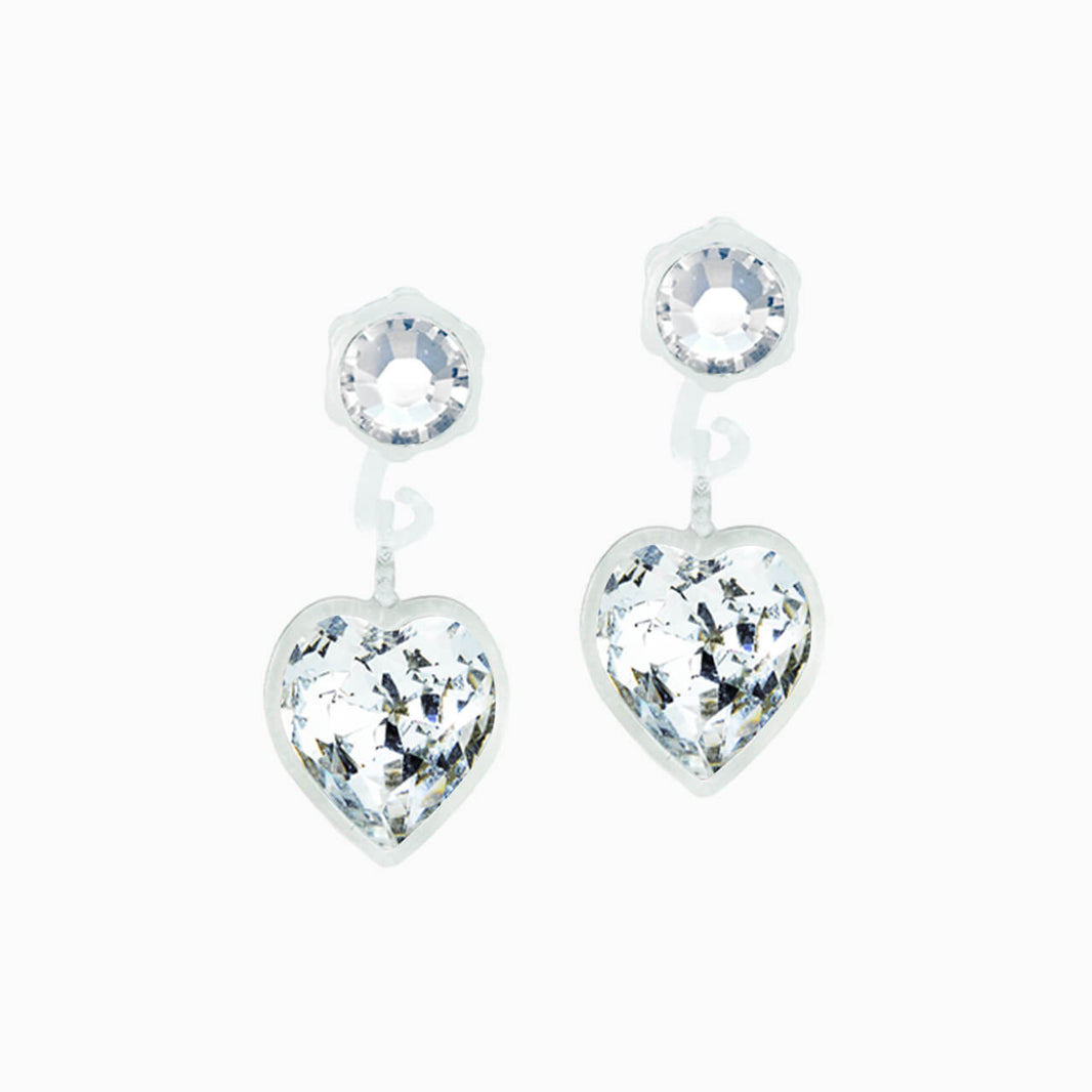 Medical Plastic Dangle Heart Earrings
