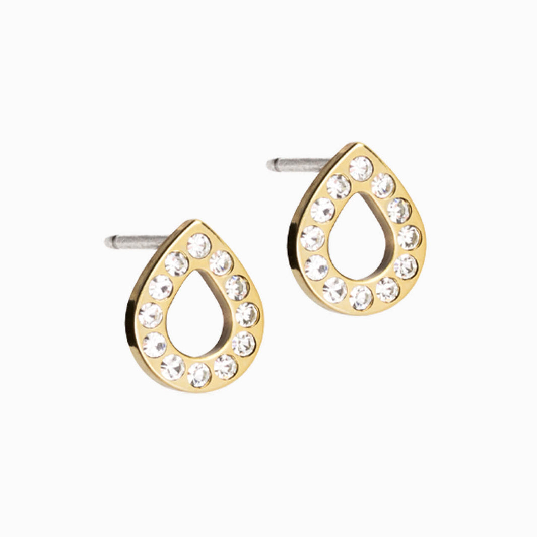 8mm drop hollow crystal earrings made from nickel free medical grade titanium
