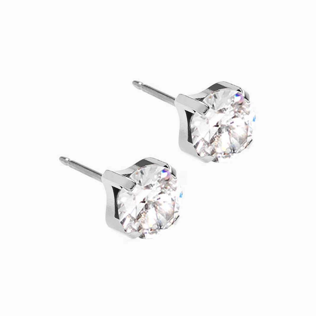 Nickel Free Prong set earrings made from pure medical grade titanium