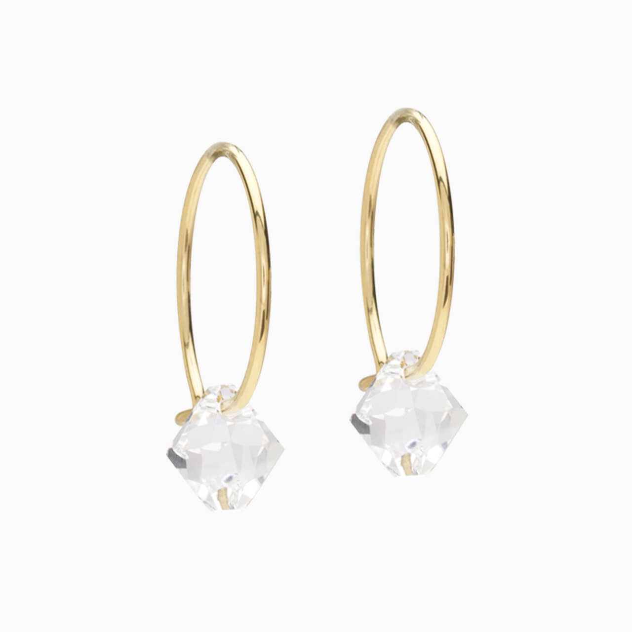 Golden Titanium Bicone Pendant 14mm Ear Rings