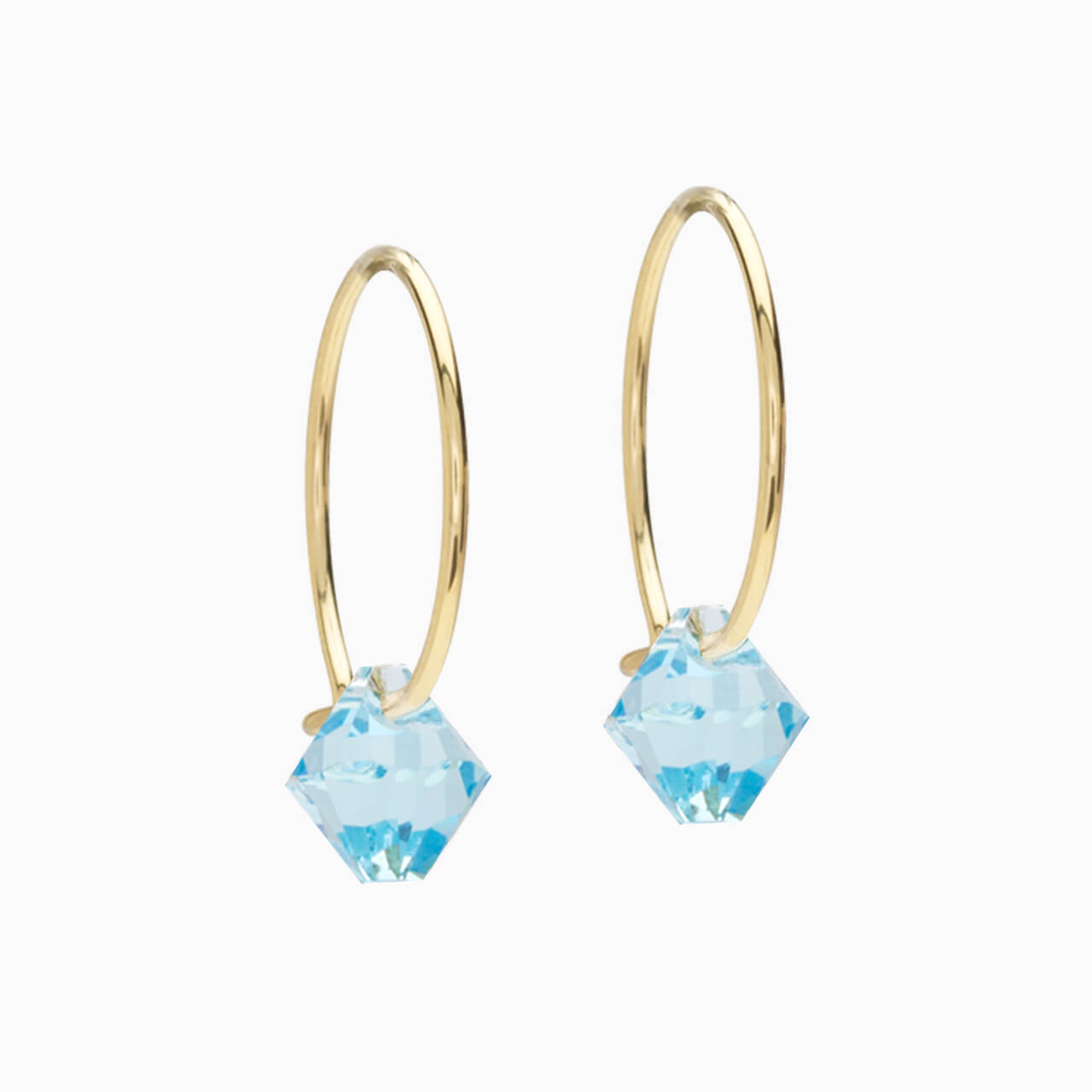 Golden Titanium Bicone Pendant 14mm Ear Rings