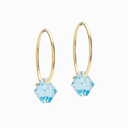 Golden Titanium Bicone Pendant 14mm Ear Rings