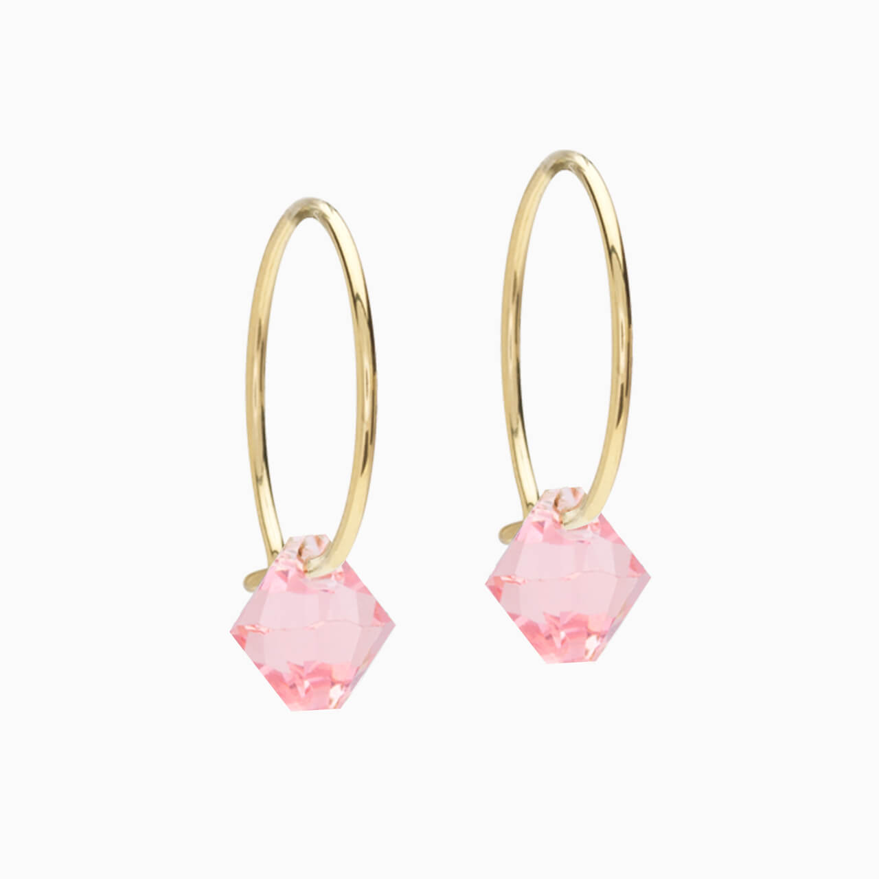 Golden Titanium Bicone Pendant 14mm Ear Rings