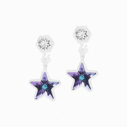 Medical Plastic Dangle Star Earrings