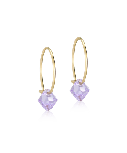 Golden Titanium Bicone Pendant 14mm Ear Rings