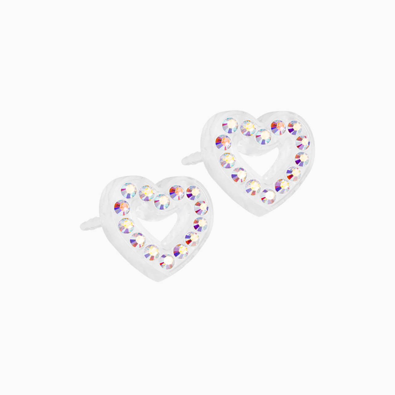 Medical Plastic 10mm Brilliance Heart Earrings