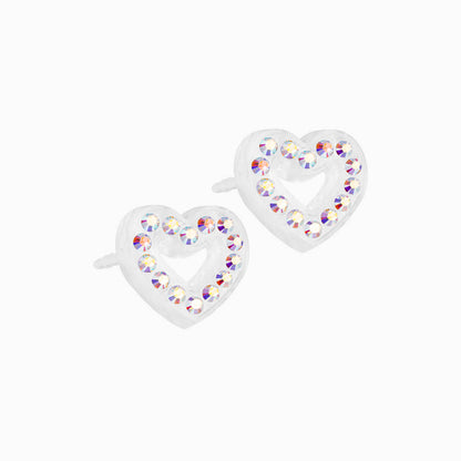 Medical Plastic 10mm Brilliance Heart Earrings