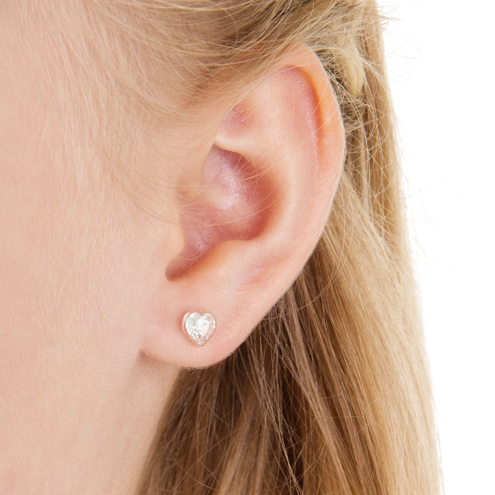 Medical Plastic 6mm Heart Earrings