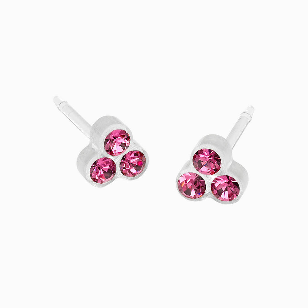 Medical Plastic Clover Earrings in Rose