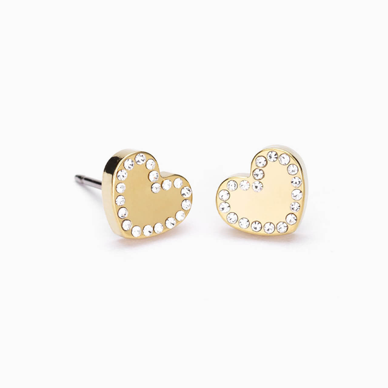 Golden Titanium  8mm Brilliance Sweetheart Crystal Earrings