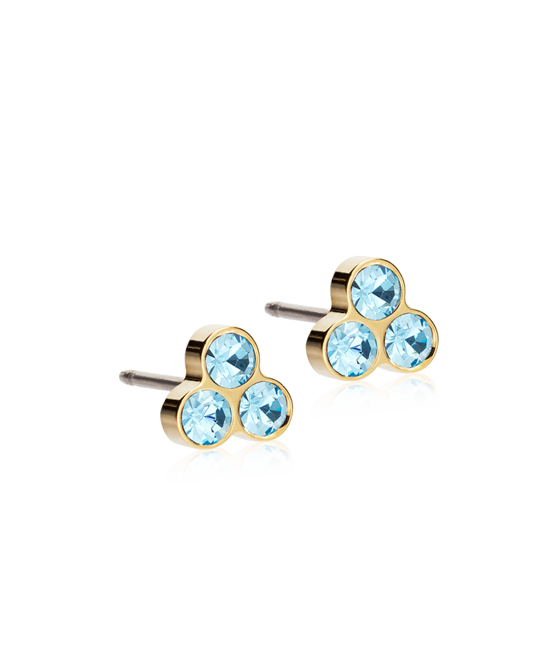 Golden Titanium Clover Crystal Earrings
