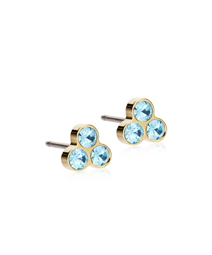Golden Titanium Clover Crystal Earrings