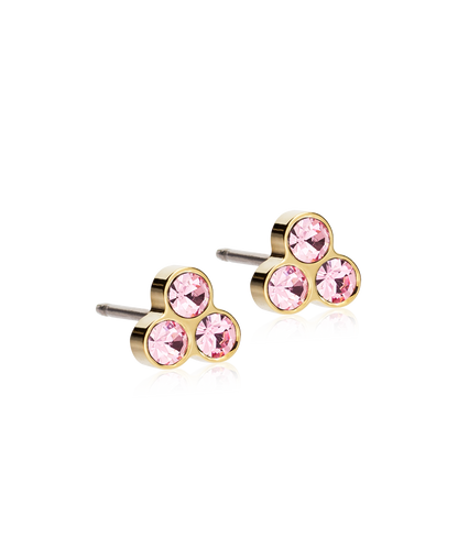 Golden Titanium Clover Crystal Earrings