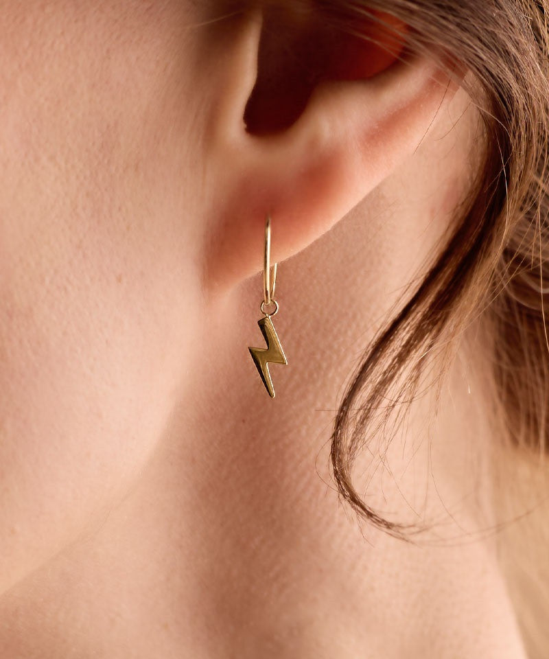 Golden Titanium Flash Pendant Ear Ring