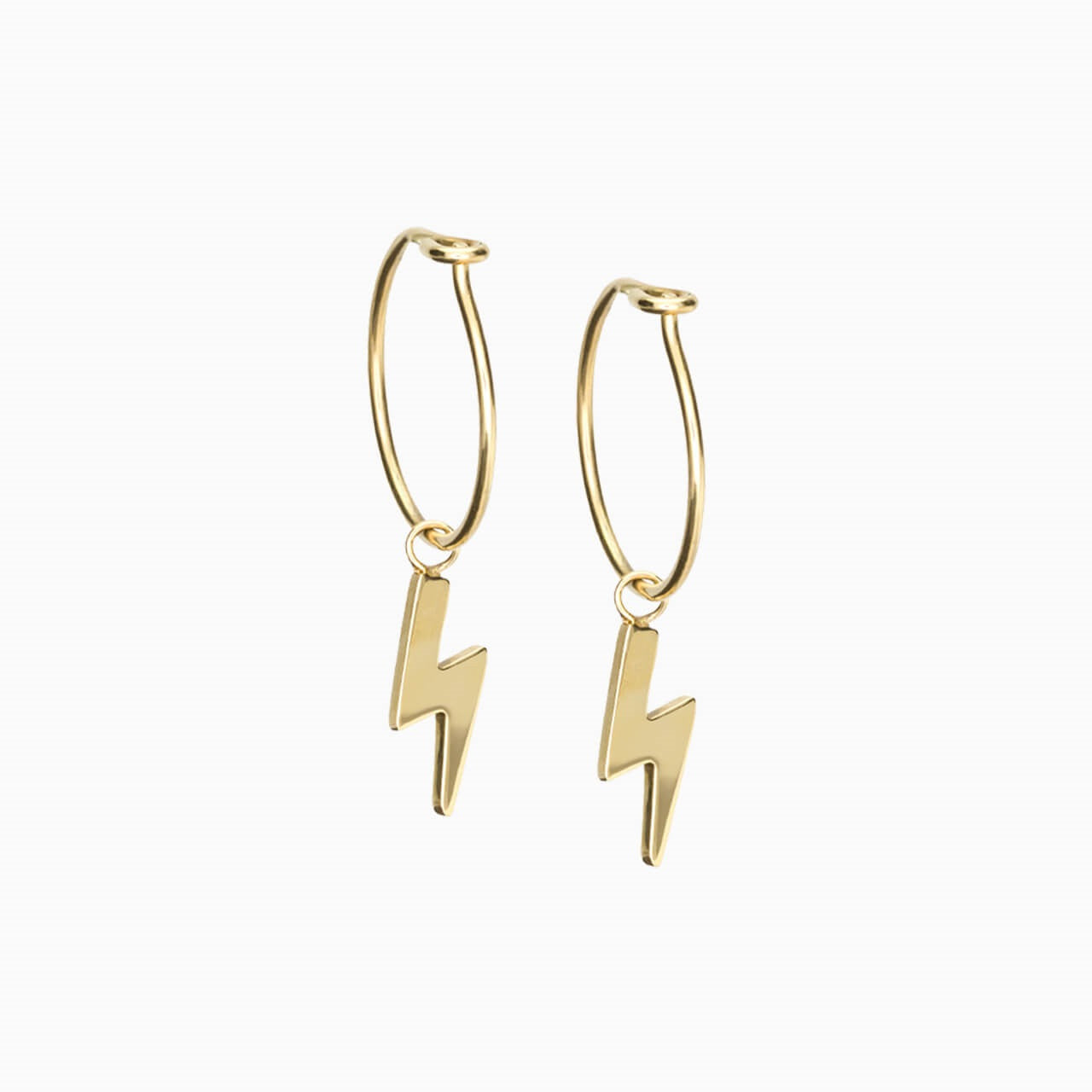 Golden Titanium 11mm Pendant Flash Ear Ring