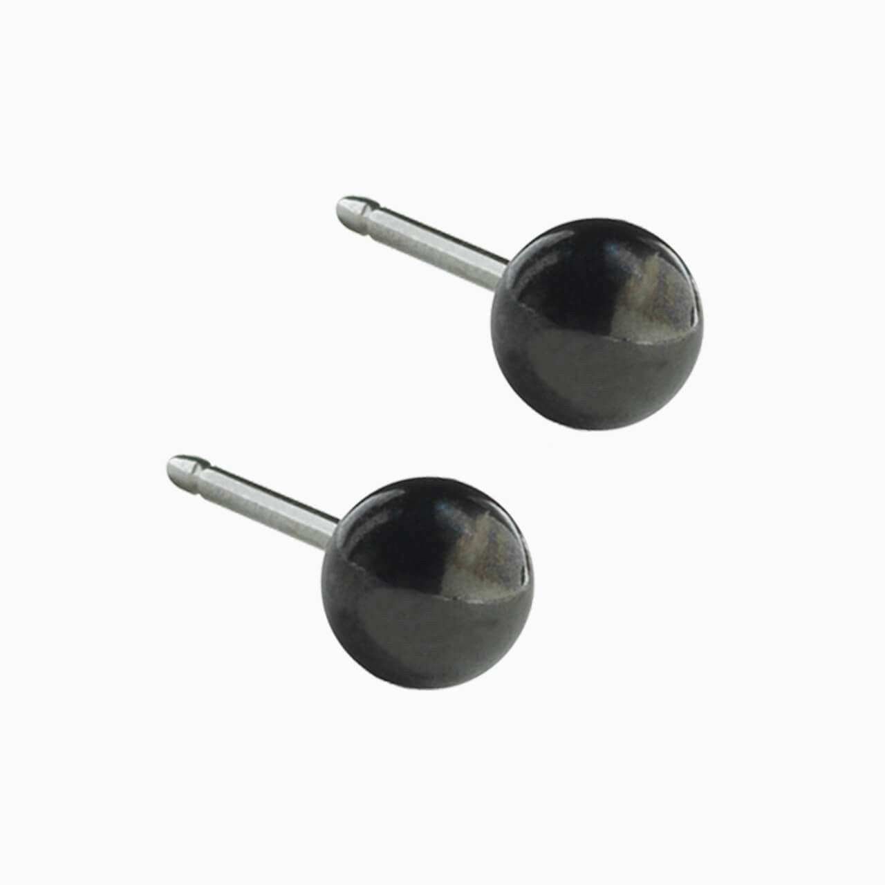 Black Titanium Ball Earrings