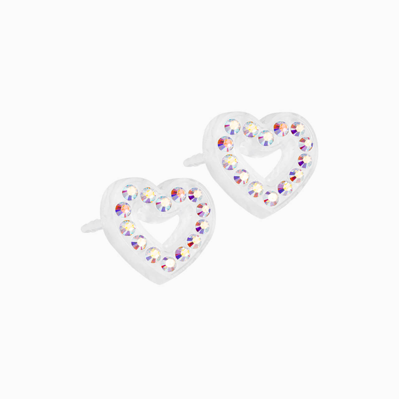 Medical Plastic 10mm Brilliance Heart Earrings
