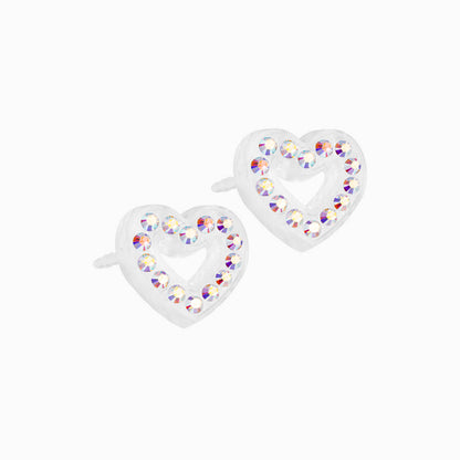 Medical Plastic 10mm Brilliance Heart Earrings