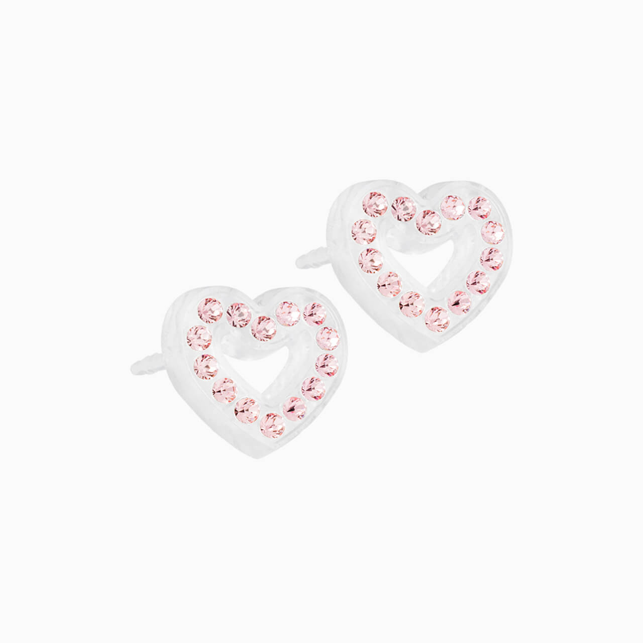 Medical Plastic 10mm Brilliance Heart Earrings