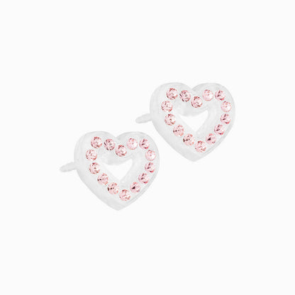 Medical Plastic 10mm Brilliance Heart Earrings