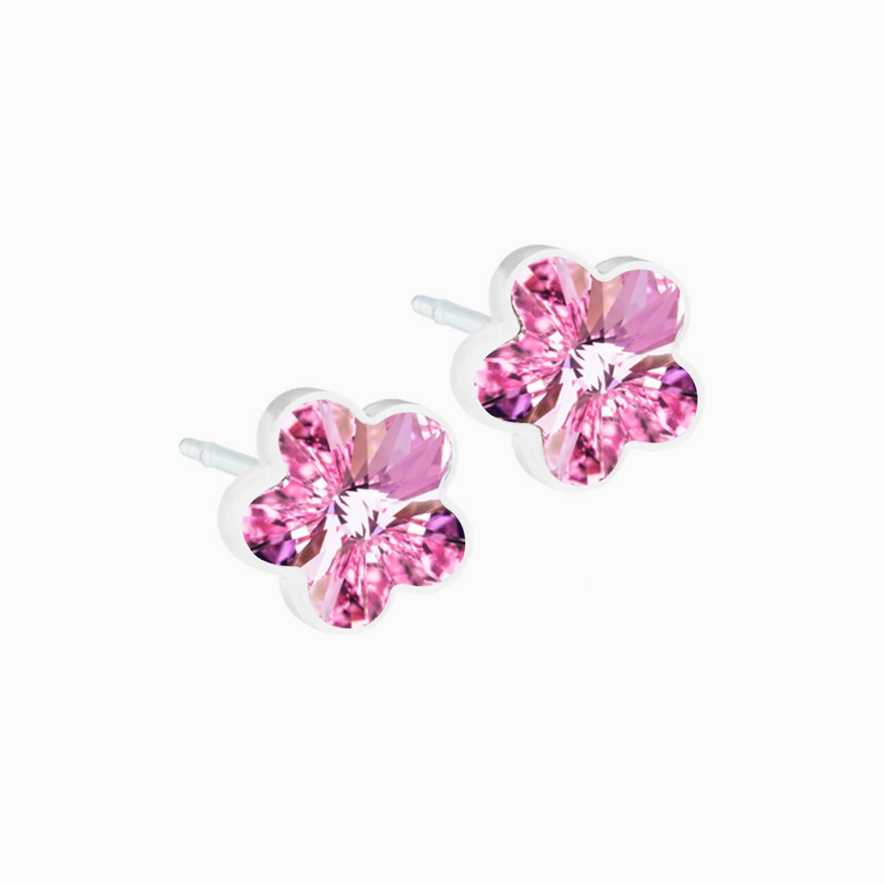 Medical Plastic 6mm Flower Earrings