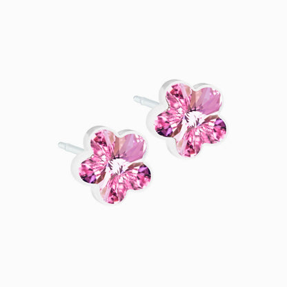 Medical Plastic 6mm Flower Earrings