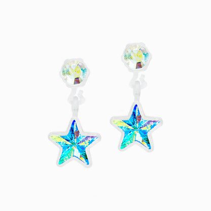 Medical Plastic Dangle Star Earrings