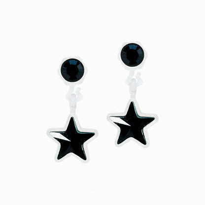 Medical Plastic Dangle Star Earrings