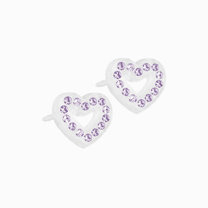Medical Plastic 10mm Brilliance Heart Earrings