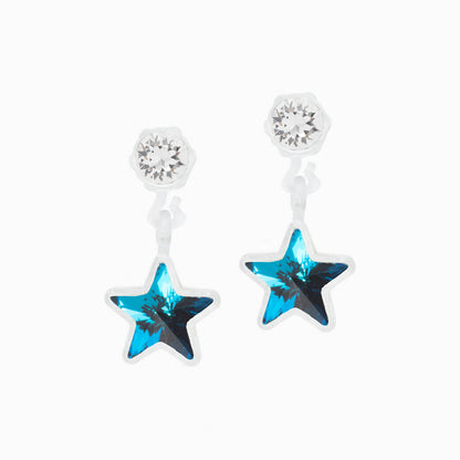 Medical Plastic Dangle Star Earrings