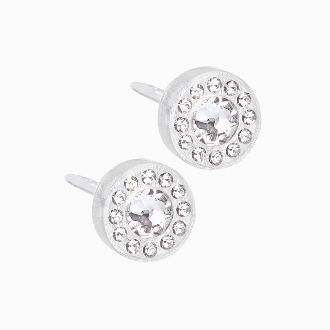 Medical Plastic 6mm Brilliance Halo Earrings