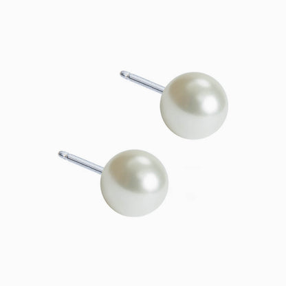White Pearl Earrings