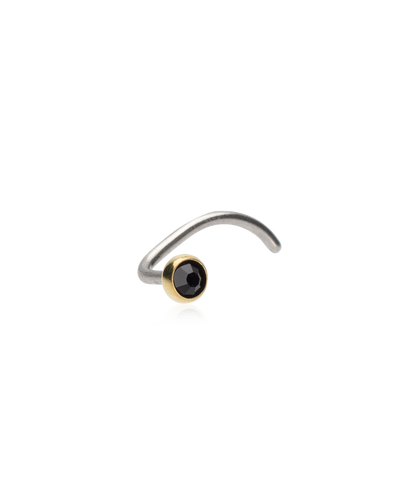 Golden Titanium Bezel Crystal Nose Jewelry