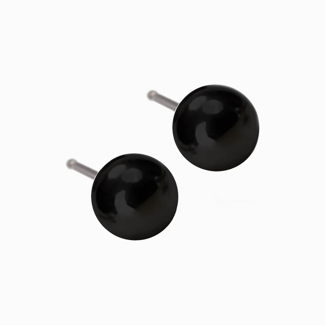5mm black titanium ball earrings