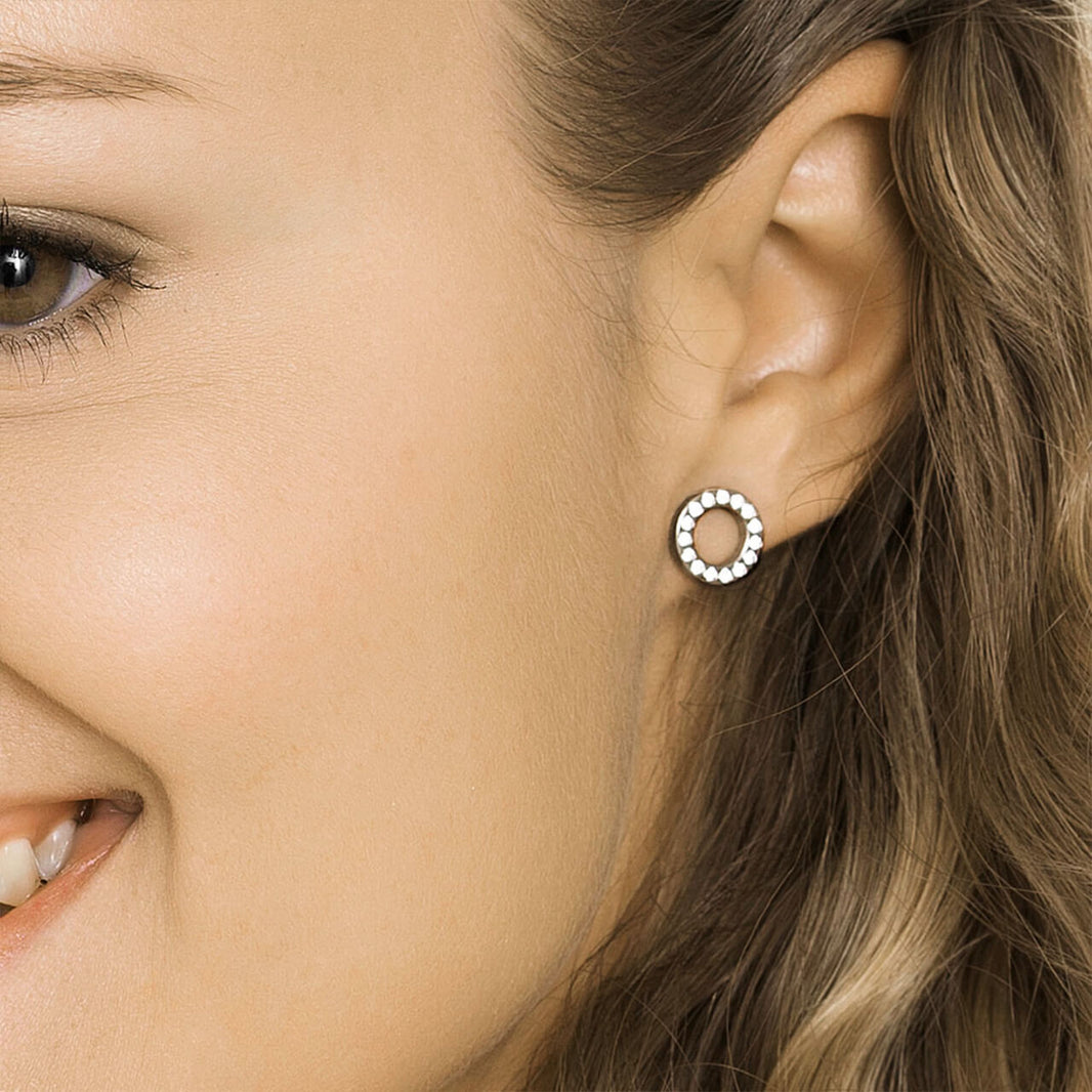 Brilliance Puck Hollow Crystal 10mm  Earrings
