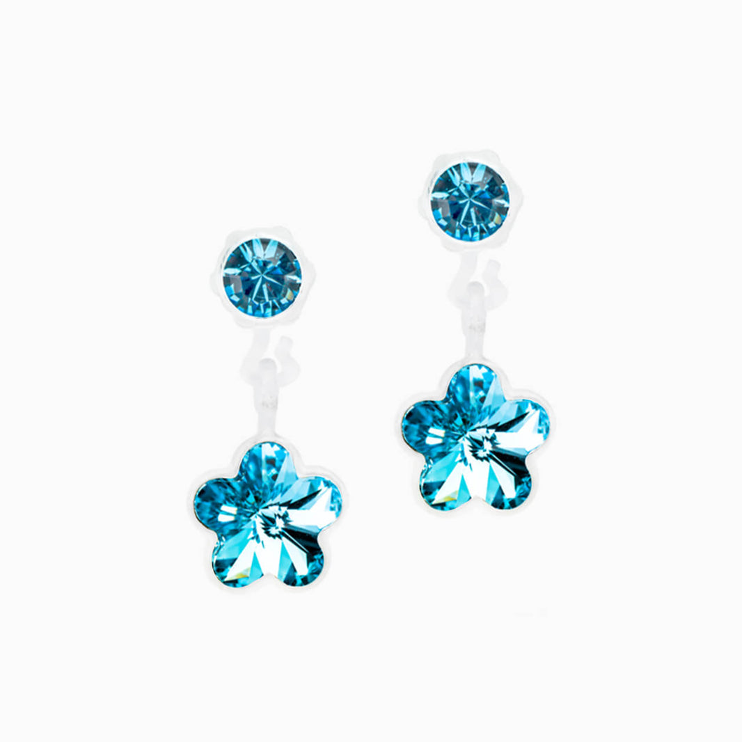 Dangle Flower in Aquamarine