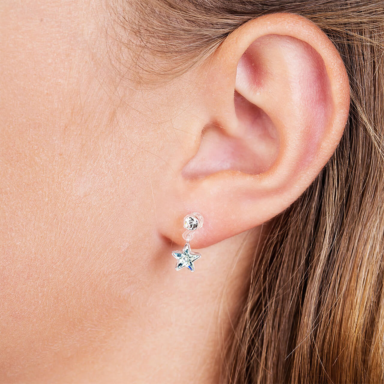 Medical Plastic Dangle Star Earrings
