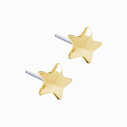 Golden Titanium Star Earrings