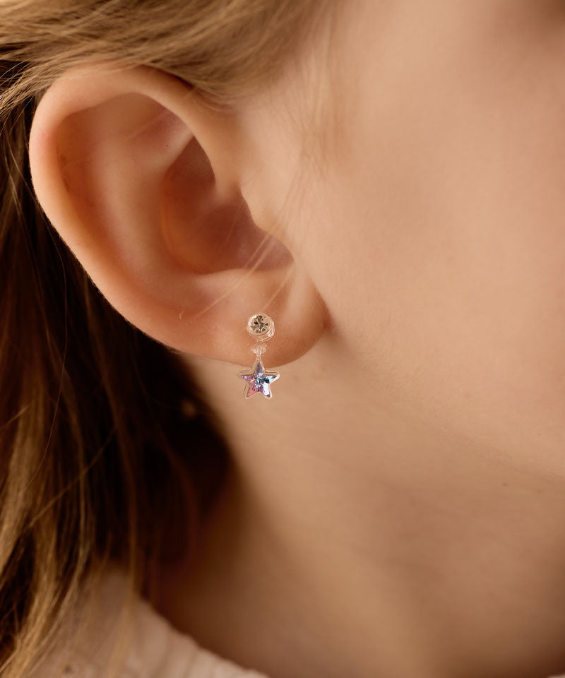 Medical Plastic Dangle Star Earrings