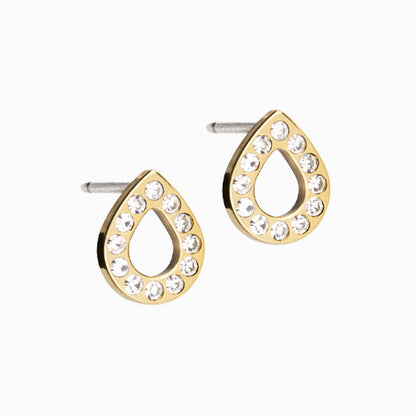 8mm drop hollow crystal earrings made from nickel free medical grade titanium