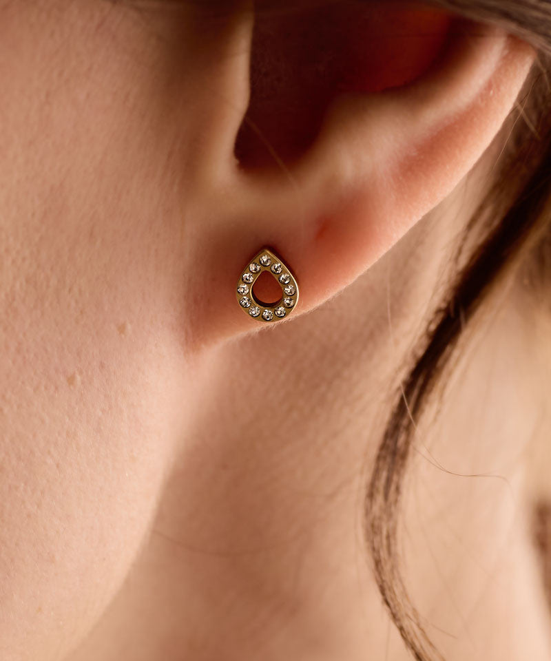 Hypoallergenic 8mm drop hollow crystal earrings 