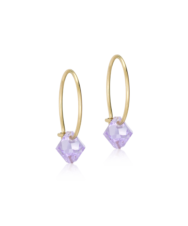Golden Titanium Bicone Pendant 14mm Ear Rings